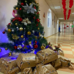 Distribution of gifts for children at pediatric oncology department