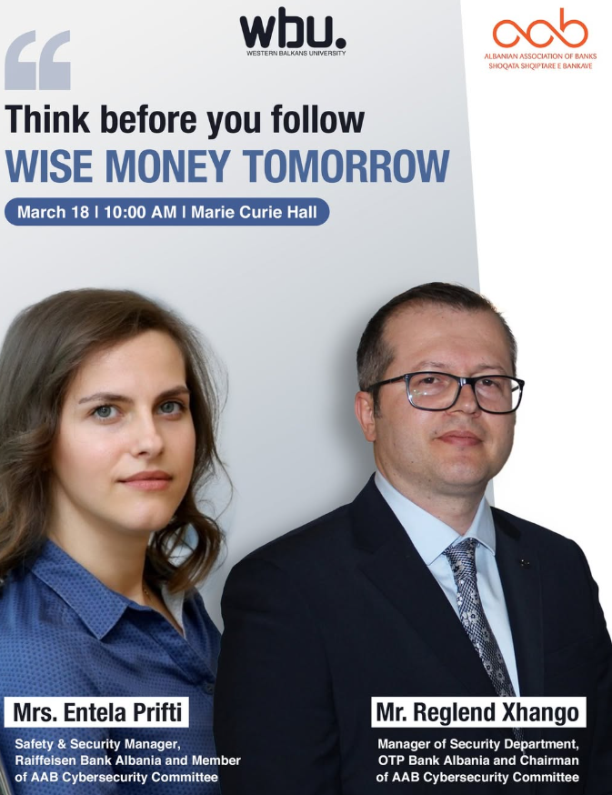 "Think before you follow", Open Lecture by Ms. Entela Prifti and Mr. Reglend Xhango