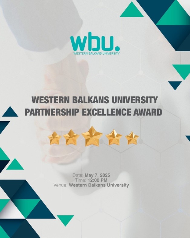 "Partnership Excellence Award" Ceremony at Western Balkans University